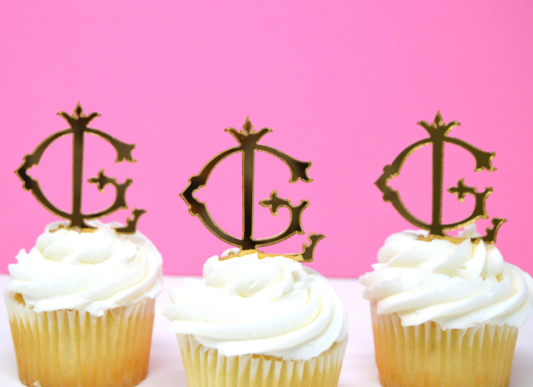 Monogram Cupcake Toppers
